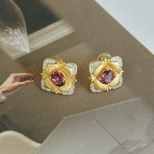 Gilded red flame Earrings - Image 2