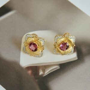 Gilded red flame Earrings - Image 3