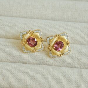 Gilded red flame Earrings - Image 4