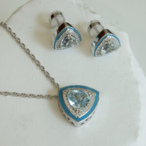 【Sky Feather】Sky Blue Zircon Earrings - Image 5