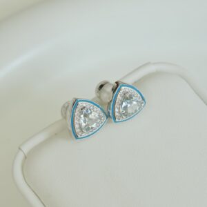 【Sky Feather】Sky Blue Zircon Earrings - Image 6