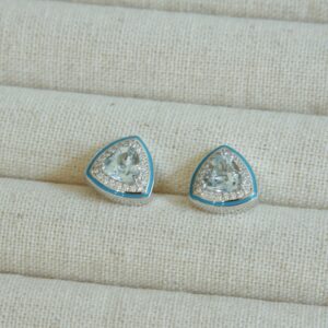 【Sky Feather】Sky Blue Zircon Earrings - Image 8