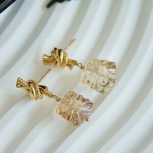 Honey Crystal Knot Earring - Image 2
