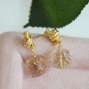 Honey Crystal Knot Earring - Image 3