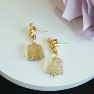 Honey Crystal Knot Earring - Image 4