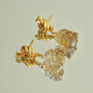 Honey Crystal Knot Earring - Image 11