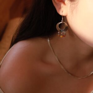 Pure silver honeycomb earrings - Image 2