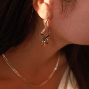 Pure silver honeycomb earrings - Image 4