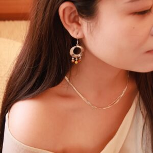 Pure silver honeycomb earrings - Image 5