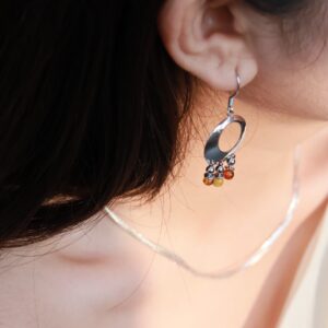 Pure silver honeycomb earrings - Image 6
