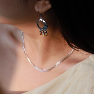 Pure silver honeycomb earrings - Image 7