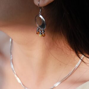 Pure silver honeycomb earrings - Image 8