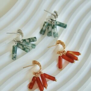 New Chinese-style agate earrings - Image 1