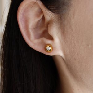 Wire-wrapped star-shaped stud earrings - Image 3