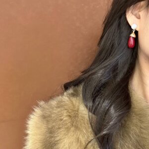 Beizhu Red Agate Earrings - Image 2