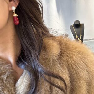 Beizhu Red Agate Earrings - Image 3