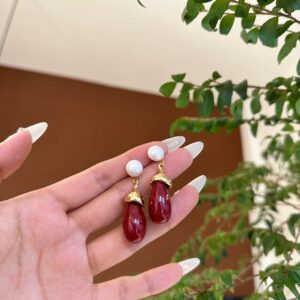Beizhu Red Agate Earrings - Image 5