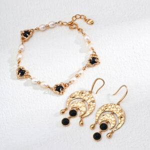 S925 silver minimalist black agate vintage earrings - Image 5